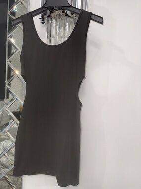 SHEIN Black Sleeveless Cutout Tank Dress - Women